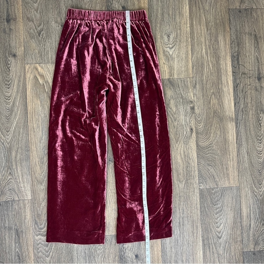 J.Crew Women’s Size 0 Crushed Velvet High Rise Cropped Wide Leg Trousers Pants - Picture 6 of 15